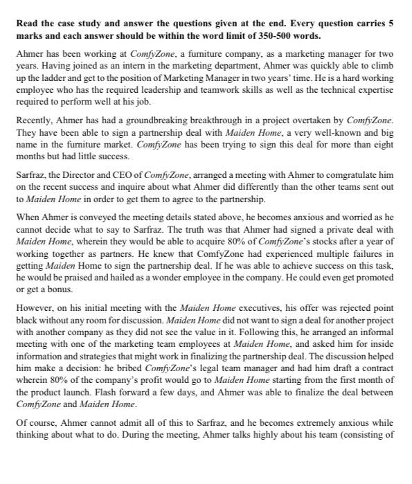 Read the case study and answer the questions