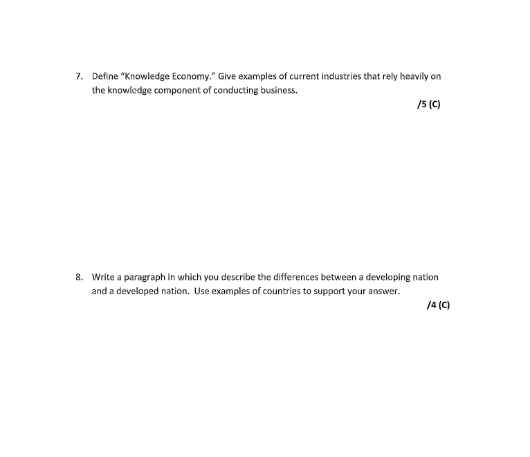 every question 40-50 words 7. Define Knowledge
