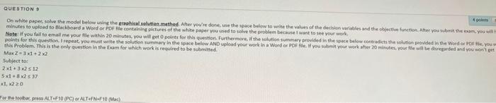QUESTION On white paper solve the model belowing