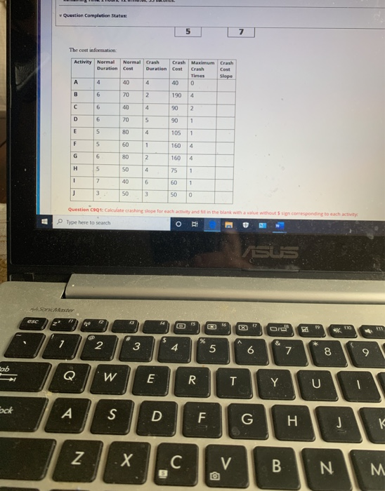 Question 7 10 points The project network diagram