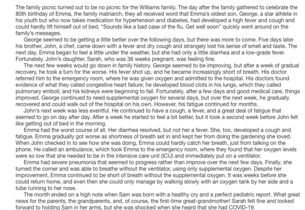 From what you know about the clinical course of