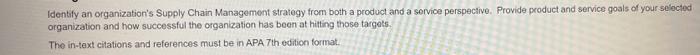 Identify an organization's Supply Chain
