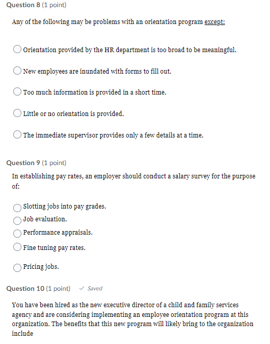 Question 8 (1 point) Any of the following may be