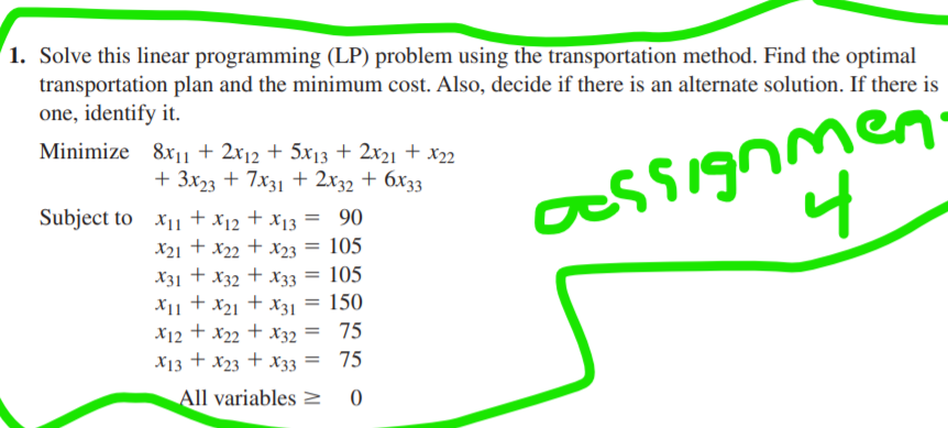 1. Solve this linear programming (LP) problem