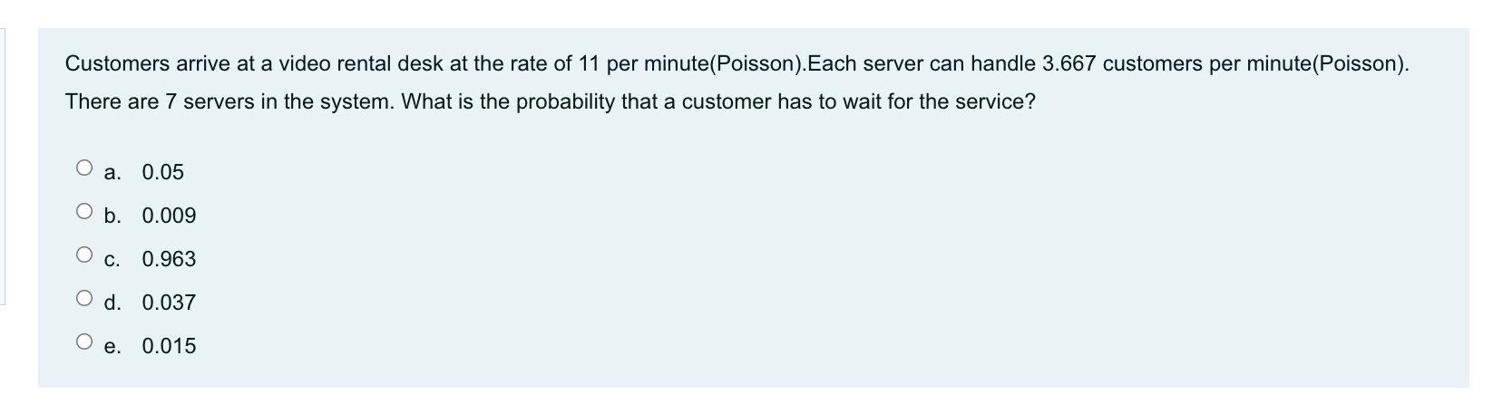 Customers arrive at a video rental desk at the