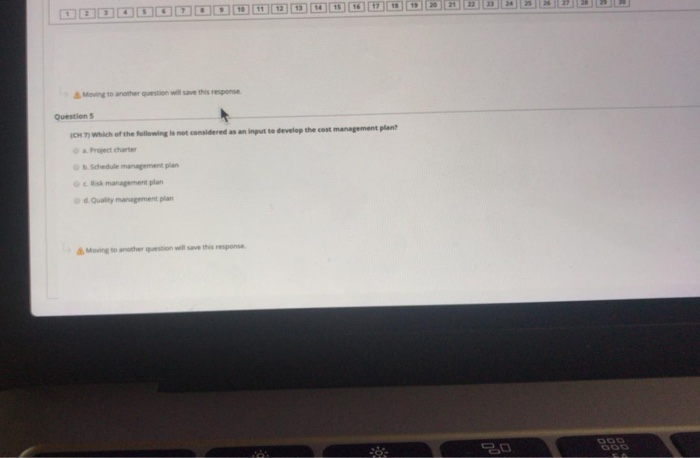 Moving to another gestion will save this response