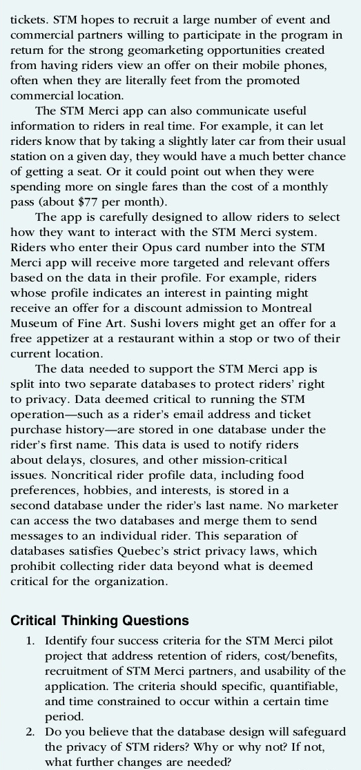 Case One Socit de transport de Montral (STM)