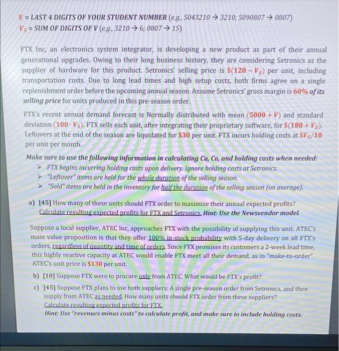 V= 5153Vs= 14 V = LAST 4 DIGITS OF YOUR STUDENT