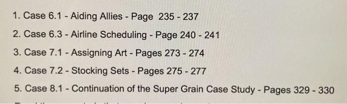 The cases are in the textbook; "introduction to