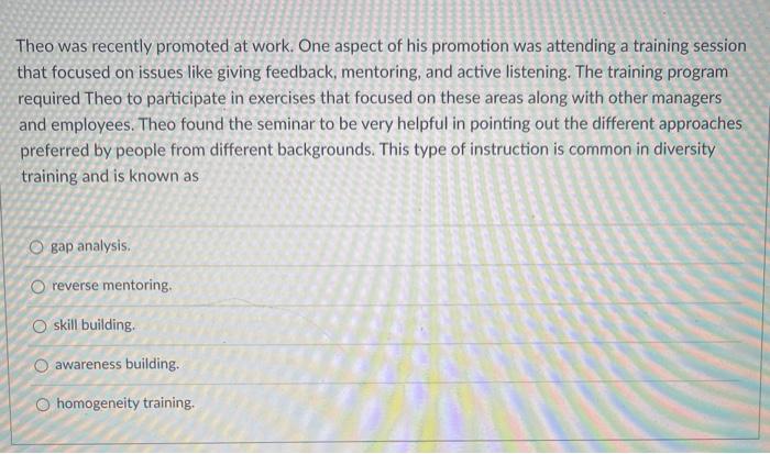 all or none pls Chapter 9 discussed diversity in