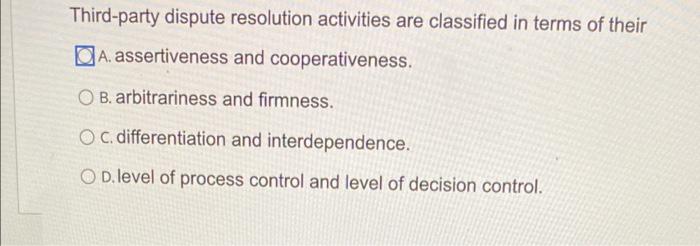 help Third-party dispute resolution activities