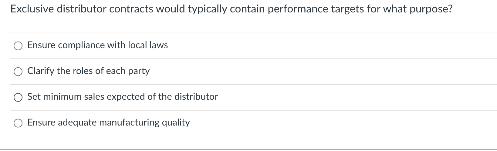 Exclusive distributor contracts would typically