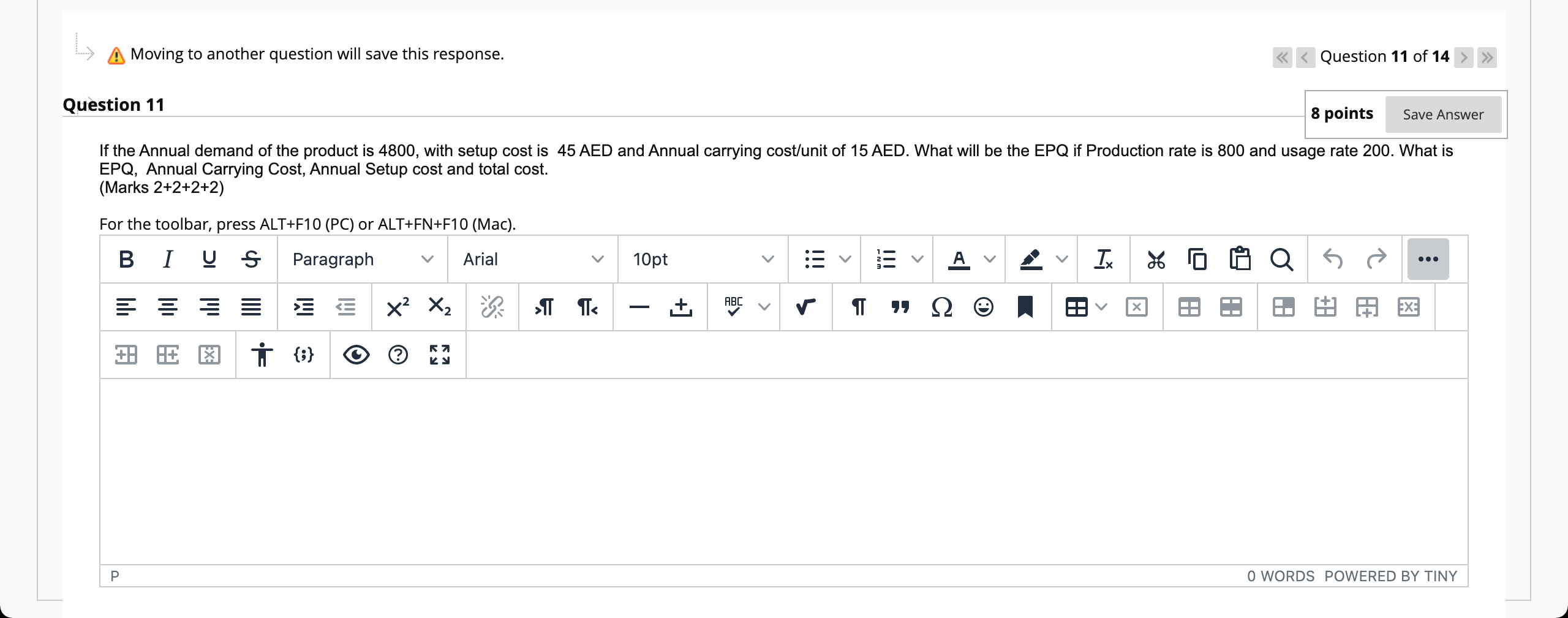 A Moving to another question will save this