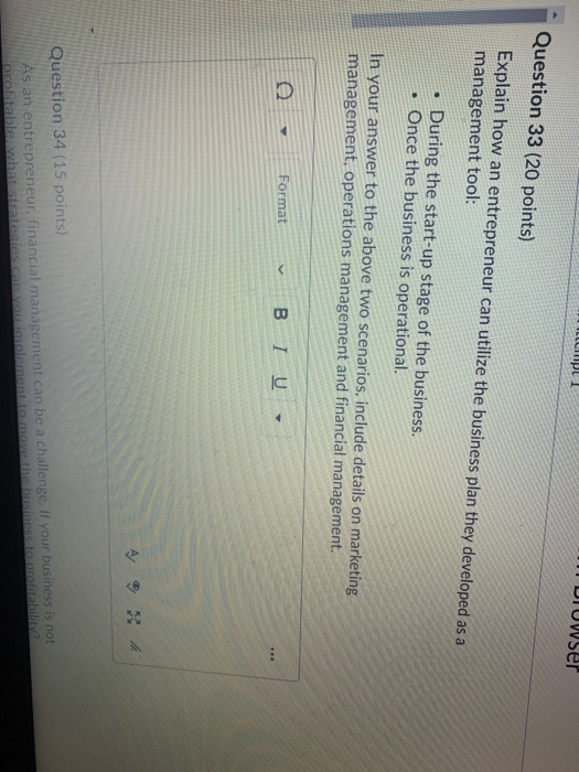 CIPLI M DIUwser Question 33 (20 points) Explain