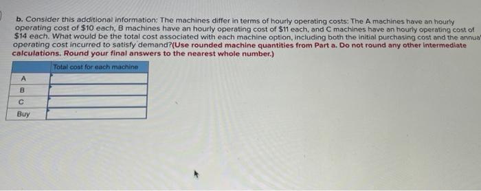 A manager must decide which type of machine to