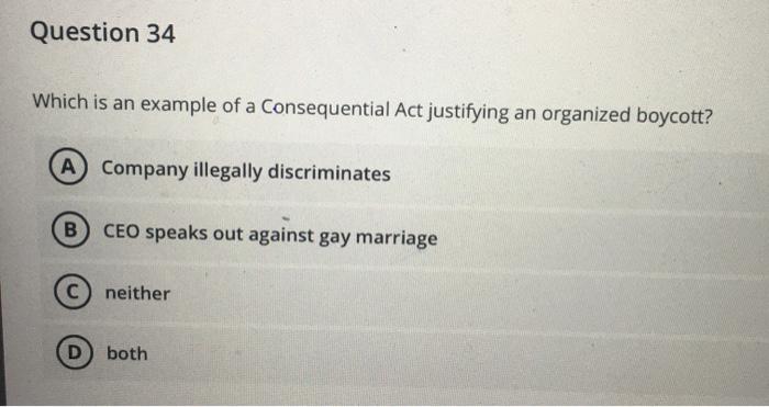 Question 34 Which is an example of a