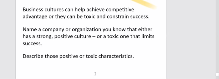 Business cultures can help achieve competitive