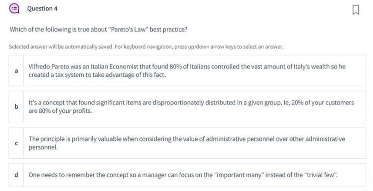 Question 4 Which of the following is true about