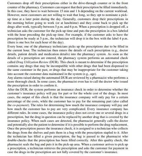 Consider the pharmacy prescription fulfillment