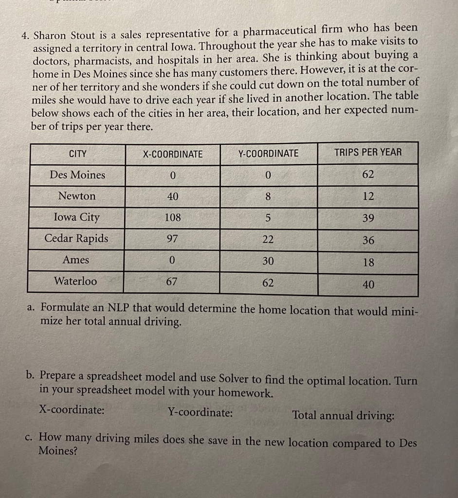 Answer only C please. 4. Sharon Stout is a sales