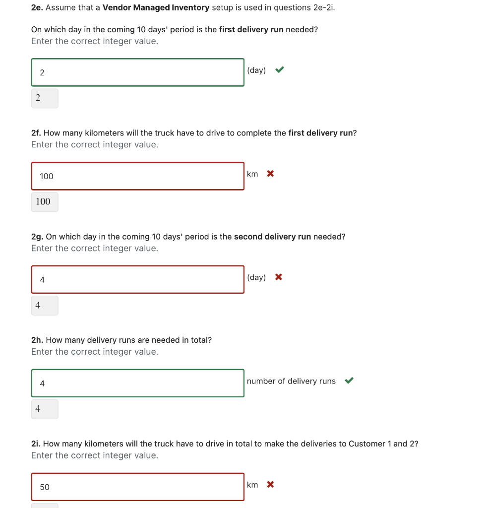 I need the correct value from 2e to 2i A supplier