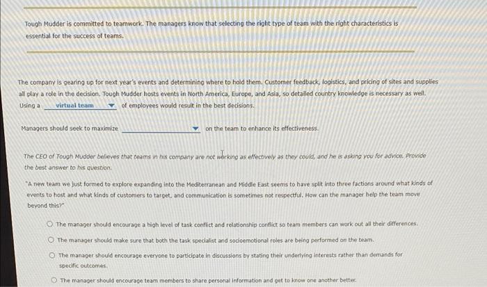 Tough Mudder is committed to teamwork. The