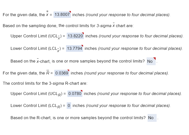Refer to Table 56.1 - Factors for Computing