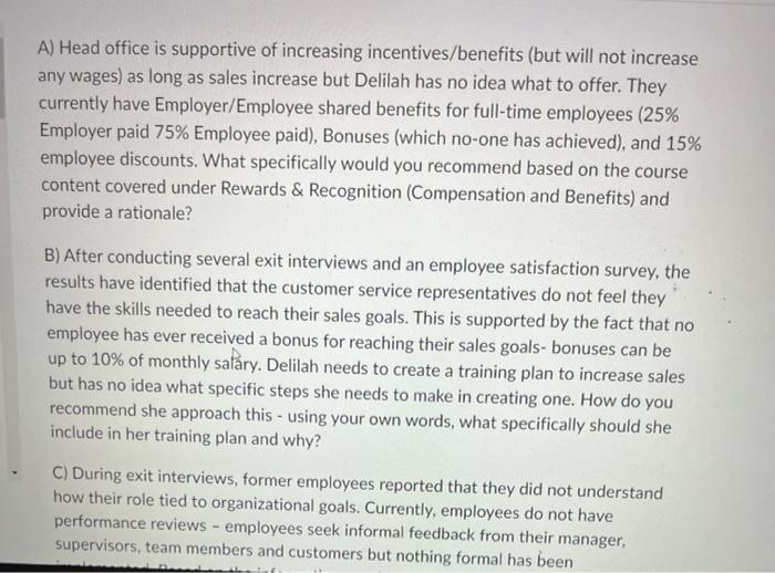 Please ensure you read the case carefully and