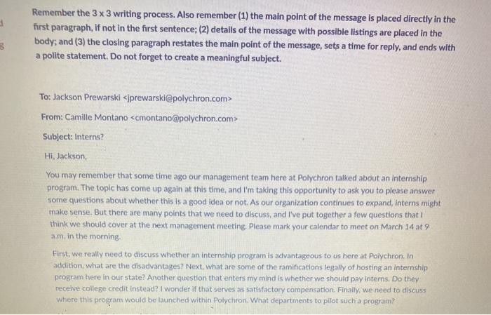 Remember the 3 x 3 writing process. Also remember