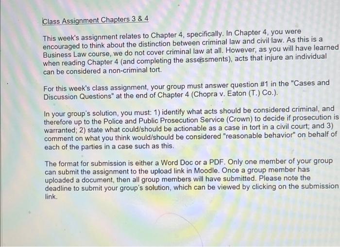 can you please tell me this Class Assignment