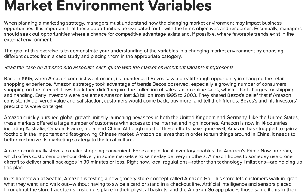 When planning a marketing strategy, managers must