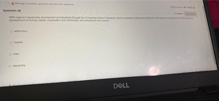 Moving to another question will save this