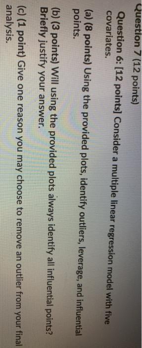 Question 7 (12 points) Question 6: (12 points]