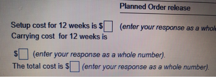 Develop a EOQ solution and calculate total