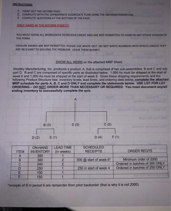 INSTRUCTIONS 1. PRINT OUT THE SECOND PAGE 2.