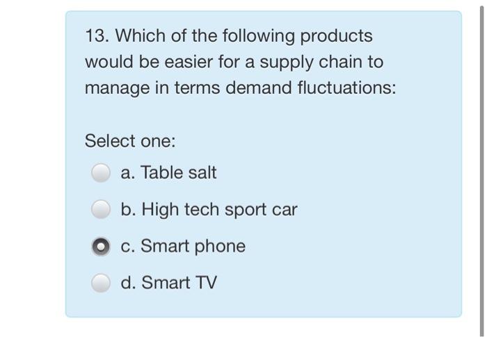 help please?! 13. Which of the following products
