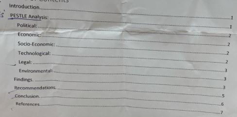 PESTLE Analysis. You need to write down every