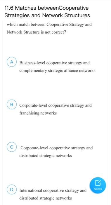 11.6 Matches betweenCooperative Strategies and