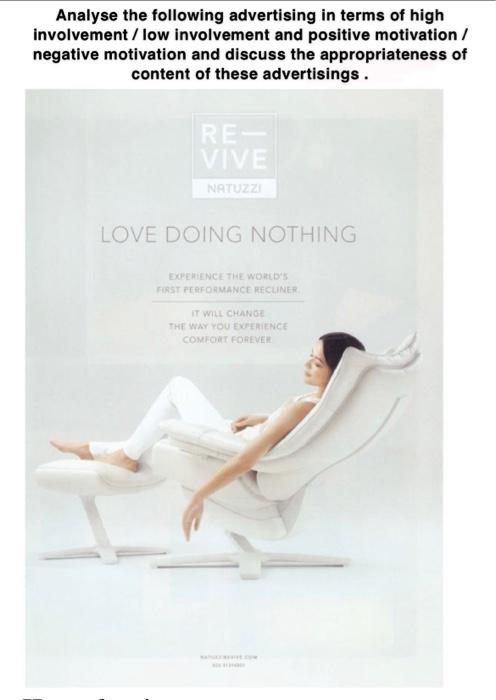 Analyse the following advertising in terms of