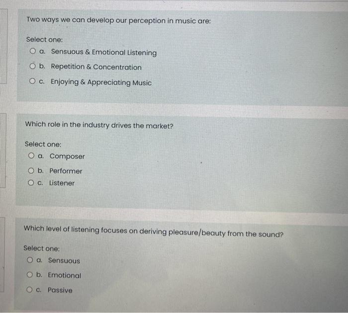 music appereciation can anyone help? Two ways we