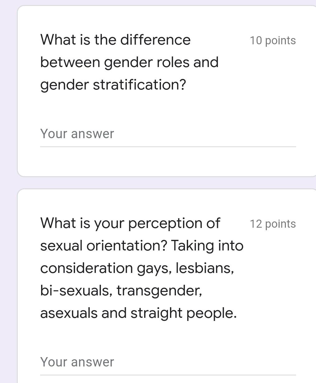 What is the difference 10 points between gender