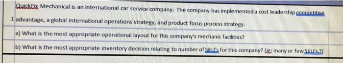 Quick Elx Mechanical is an international car