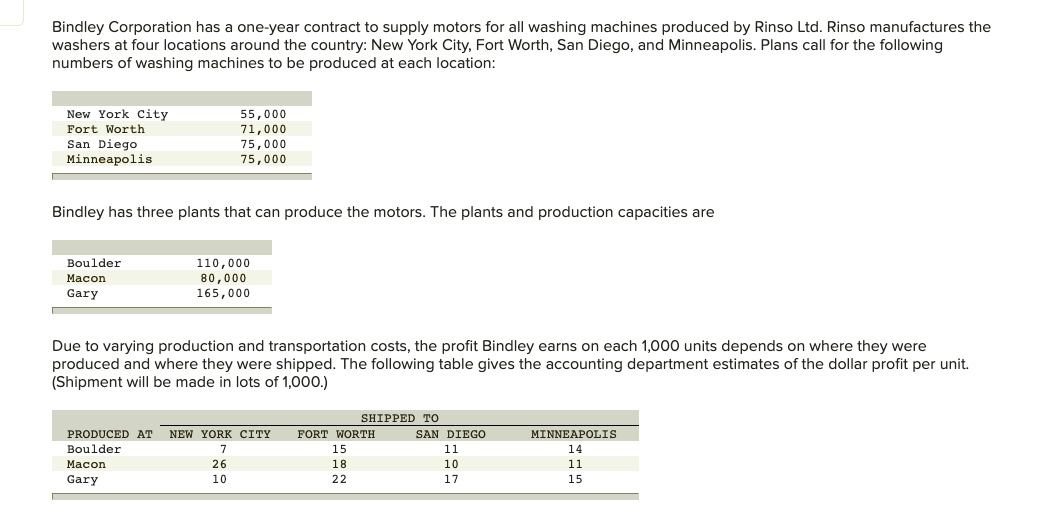 Bindley Corporation has a one-year contract to