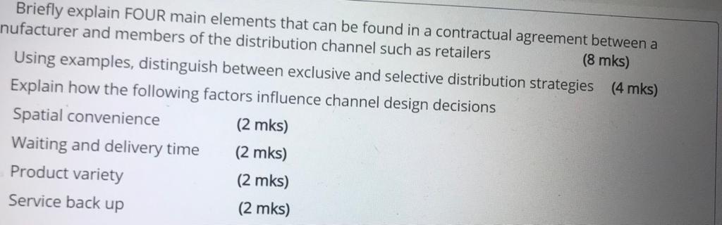 Briefly explain FOUR main elements that can be