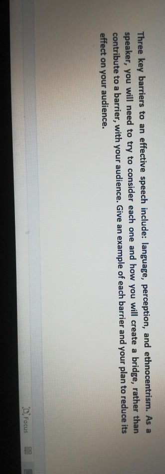 Three key barriers to an effective speech