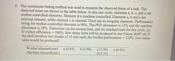 Industrial Work Measurement 9. The continuous