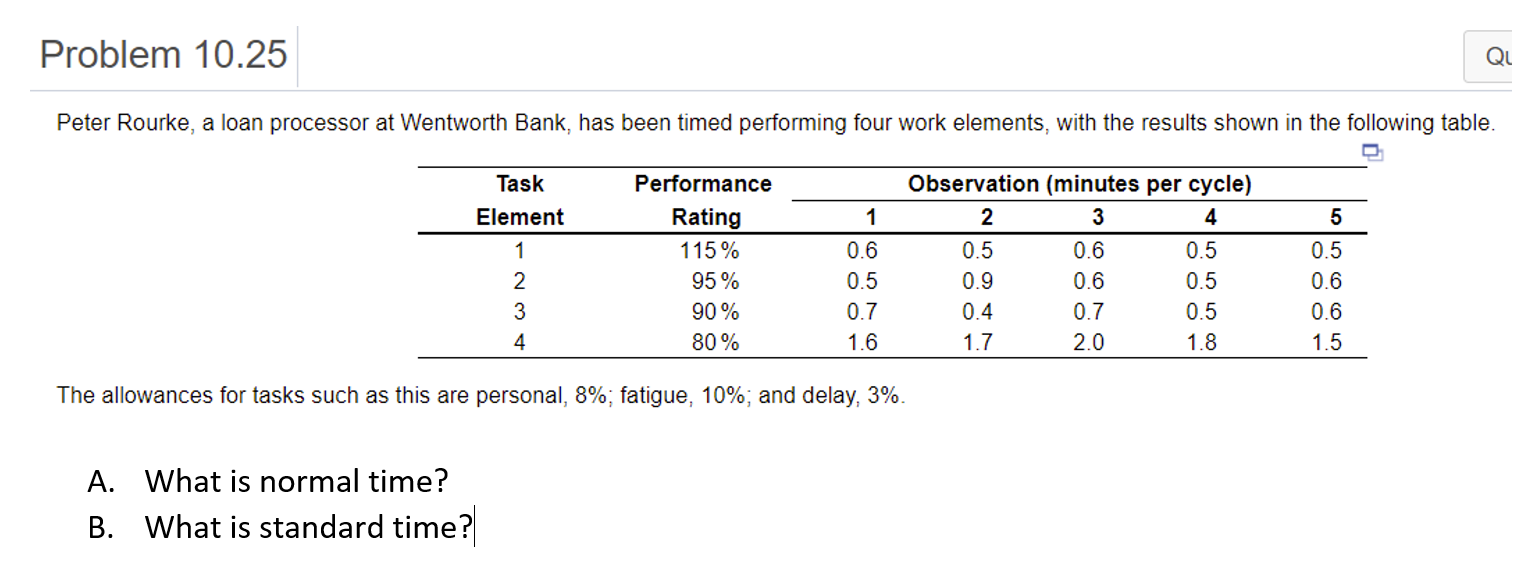 Problem 10.25 QU Peter Rourke, a loan processor