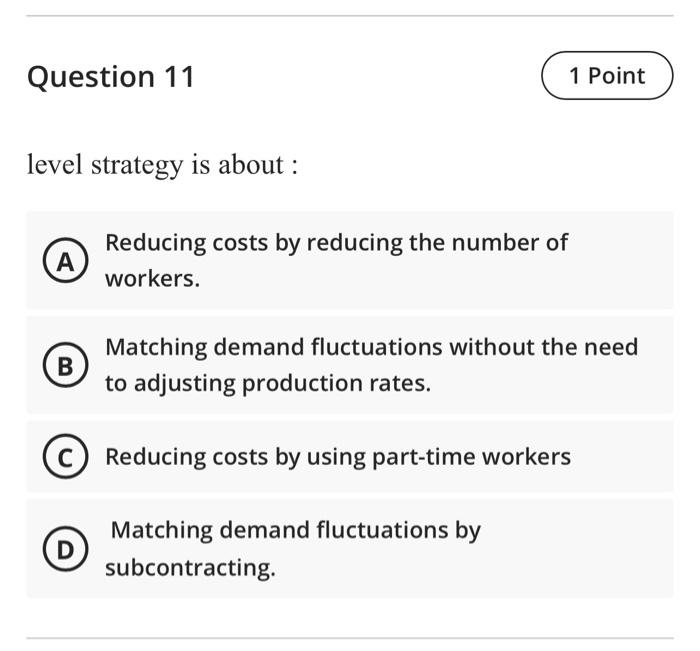 production planning and control Question 11 1