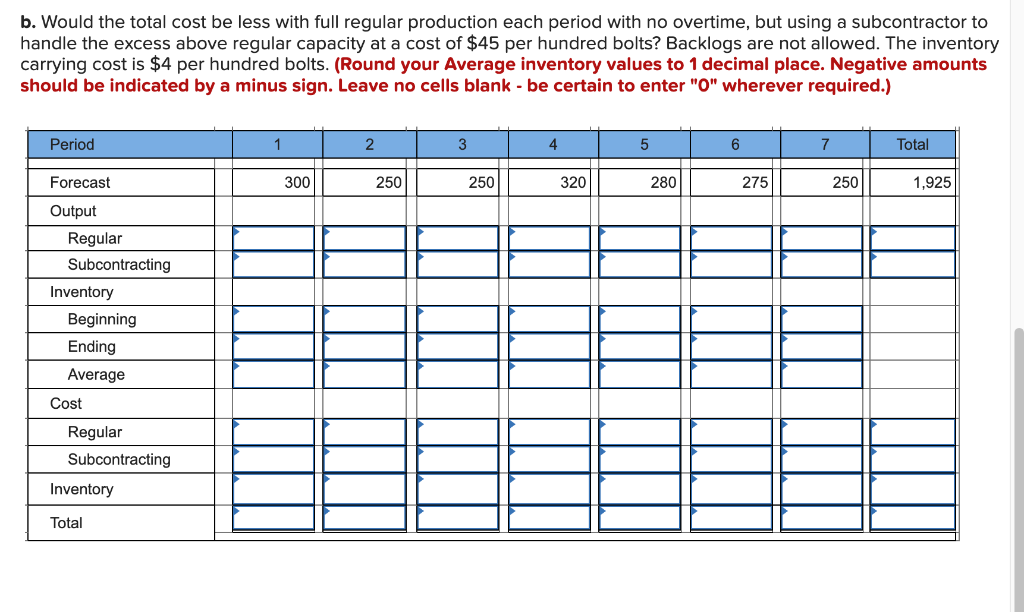 b. Would the total cost be less with full regular