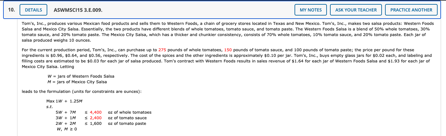 Module 2: LP Sensitivity Analysis (QUESTION 10)